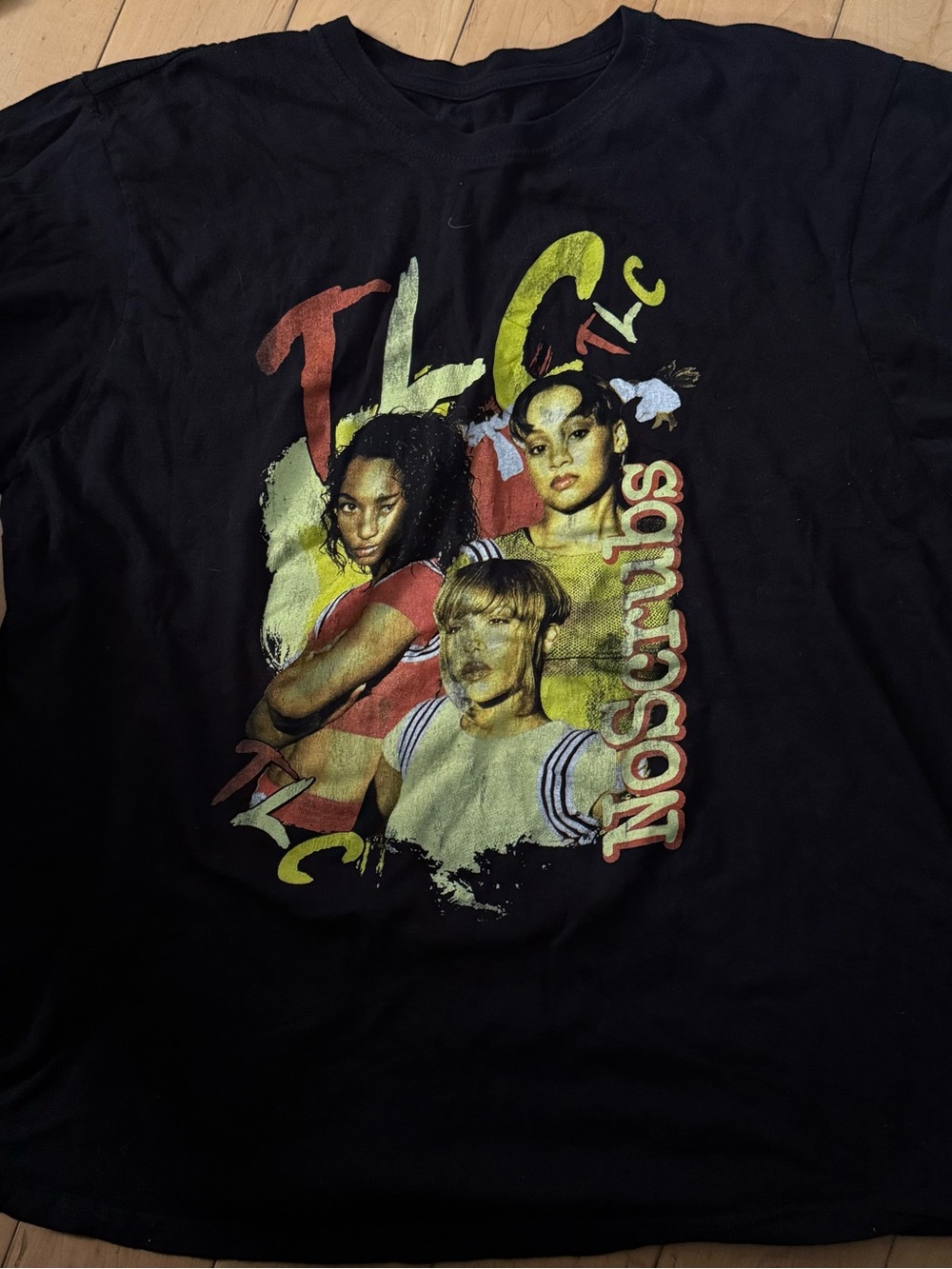 Black TLC Graphic Crew Neck T-Shirt